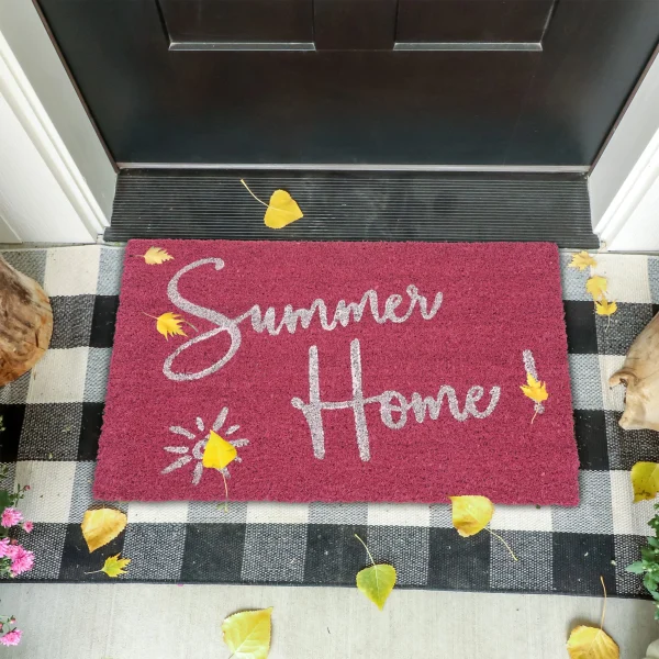 Relaxdays Kokos-Fußmatte “Summer Home” In Pink/ Weiß – (B)60 X (T)40 Cm 6
