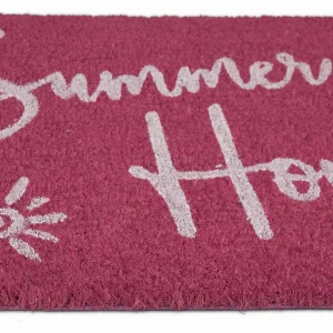 Relaxdays Kokos-Fußmatte “Summer Home” In Pink/ Weiß – (B)60 X (T)40 Cm 20