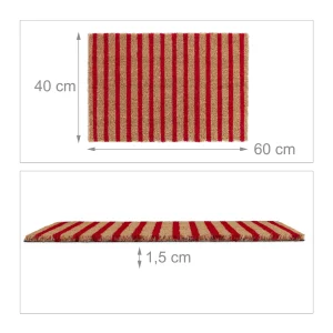Relaxdays Kokosfußmatte “gestreift” In Natur/ Rot – 40 X 60 Cm 16
