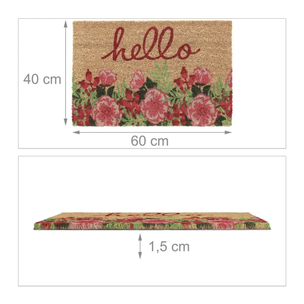 Relaxdays Kokosfußmatte “Hello” In Bunt – 40 X 60 Cm 5