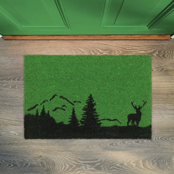 Relaxdays Kokosfußmatte “Hirsch” In Grün/ Schwarz – 40 X 60 Cm 3