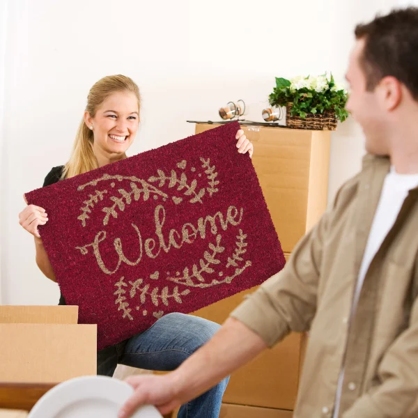 Relaxdays Kokosfußmatte “Welcome” In Rot – 40 X 60 Cm 4