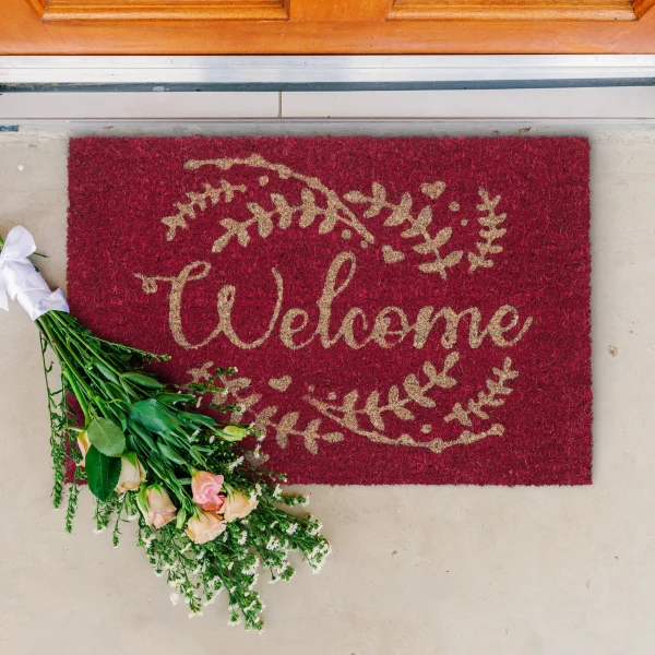 Relaxdays Kokosfußmatte “Welcome” In Rot – 40 X 60 Cm 6