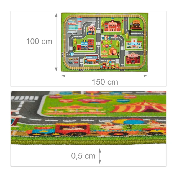 Relaxdays Spielteppich Straße In Mehfarbig – (B)150 X (T)100 Cm 5