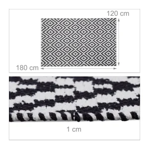 Relaxdays Teppich In Schwarz/Weiß – (L)180 X (B)120 Cm 16