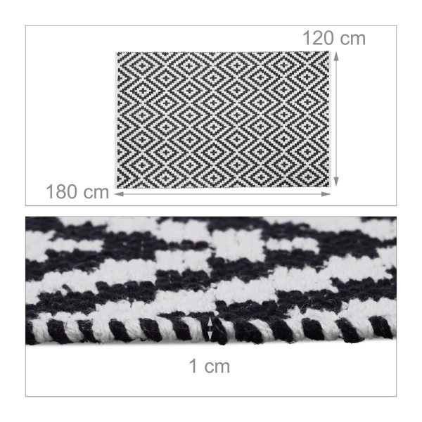 Relaxdays Teppich In Schwarz/Weiß – (L)180 X (B)120 Cm 5