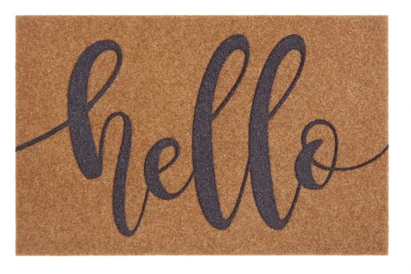 Riess-ambiente.de Fußmatte HELLO In Braun / Grau – 70 X 1 X 45cm 1
