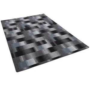 Snapstyle Designer Velour Teppich Mystic Karo In Blau Grau 9