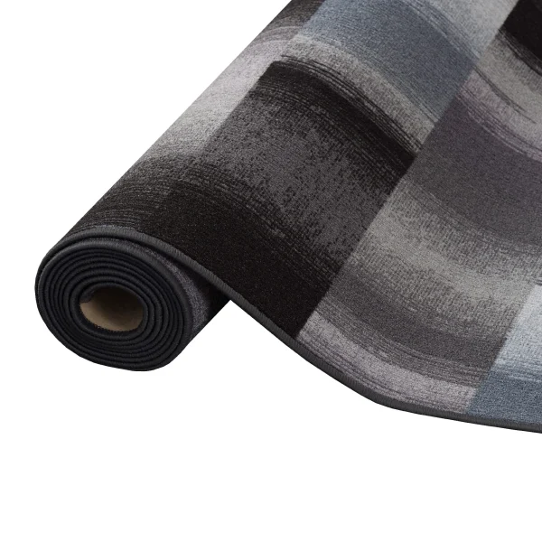 Snapstyle Designer Velour Teppich Mystic Karo In Blau Grau 5