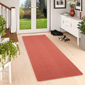 Snapstyle Feinschlingen Velour Läufer Teppich Strong In Terracotta 15