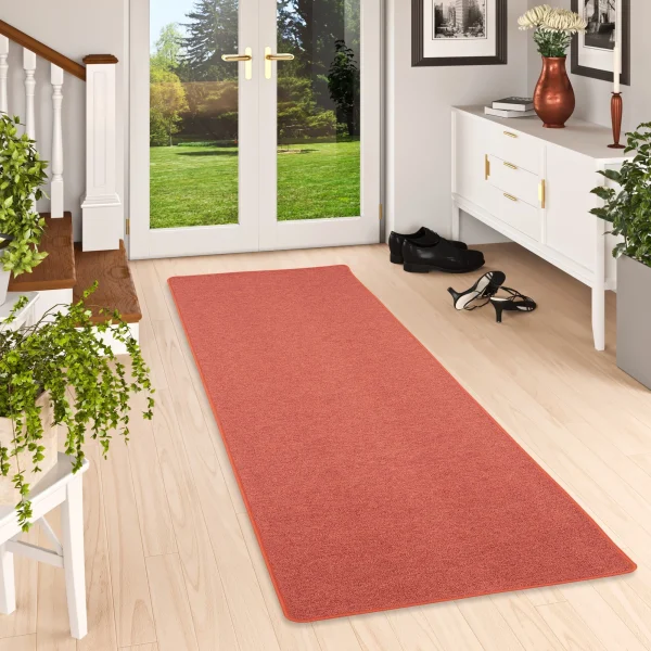 Snapstyle Feinschlingen Velour Läufer Teppich Strong In Terracotta 6