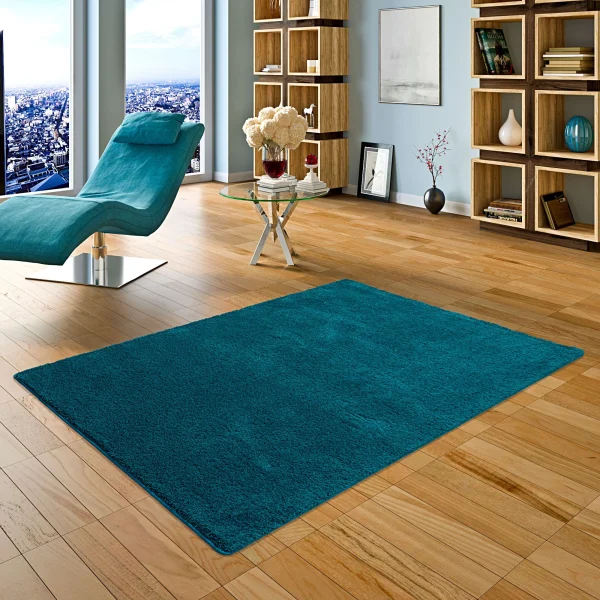 Snapstyle Hochflor Shaggy Teppich Palace In Petrol 6