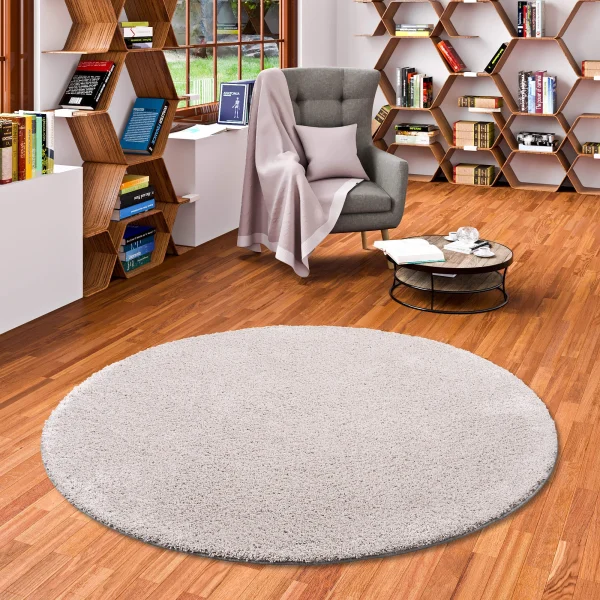 Snapstyle Hochflor Shaggy Teppich Palace Rund In Grijs 6