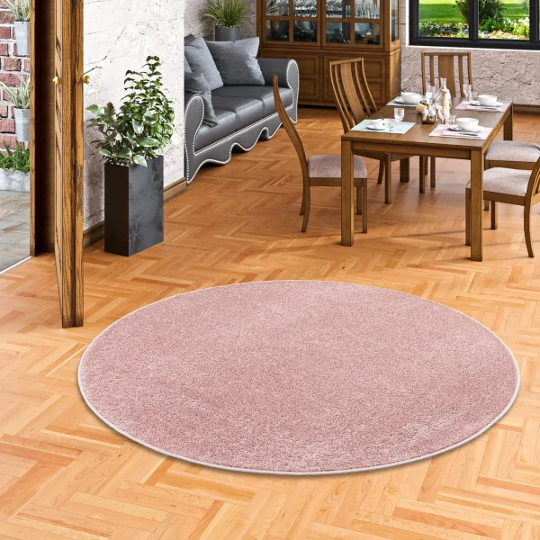 Snapstyle Hochflor Velours Teppich Luna Rund In Rosa 6