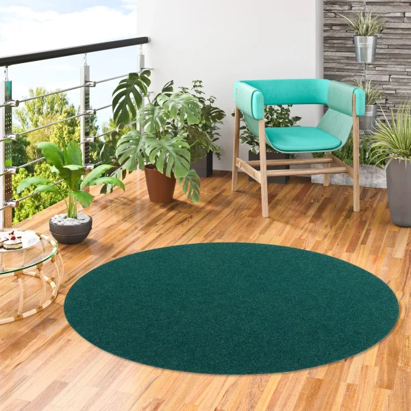 Snapstyle Kunstrasen Rasenteppich Mit Noppen Kingston Rund In Petrol 6