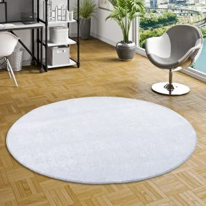 Snapstyle Luxus Soft Velours Teppich Shine Rund In Silbergrau 15