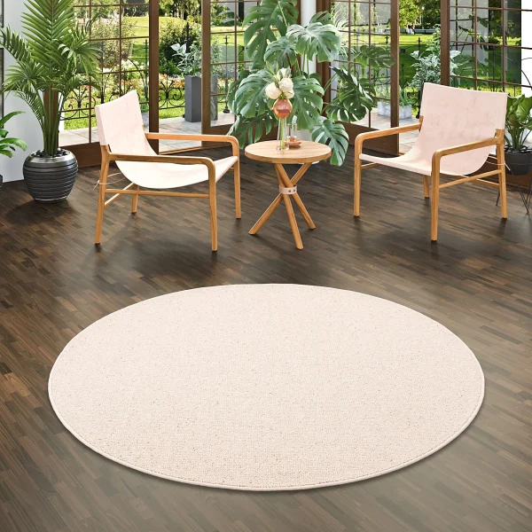 Snapstyle Natur Teppich Wolle Berber Rund In Beige 6