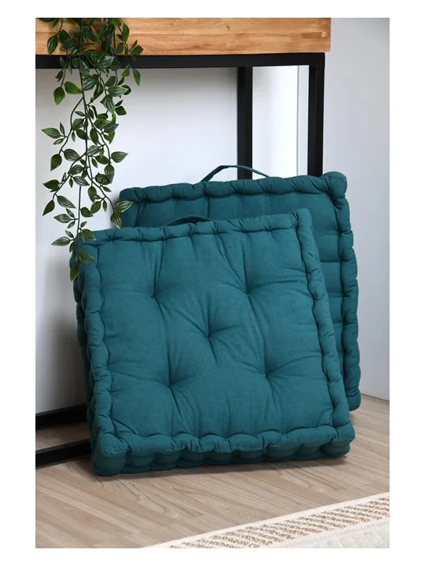 STOF France Bodenkissen “Willow” In Blau – (L)40 X (B)40 Cm 1