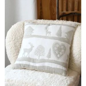 STOF France Kissen “Valbonnais” In Beige/ Weiß – (L)40 X (B)40 Cm 22