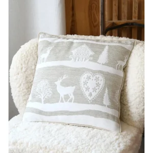 STOF France Kissen “Valbonnais” In Beige/ Weiß – (L)40 X (B)40 Cm 24