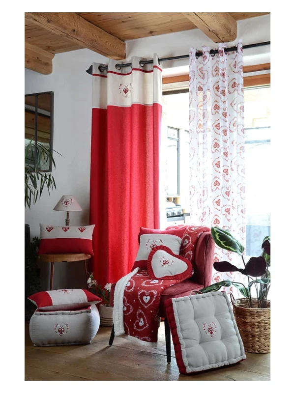 STOF France Plaid “Pauline” In Rot – (L)160 X (B)130 Cm 3