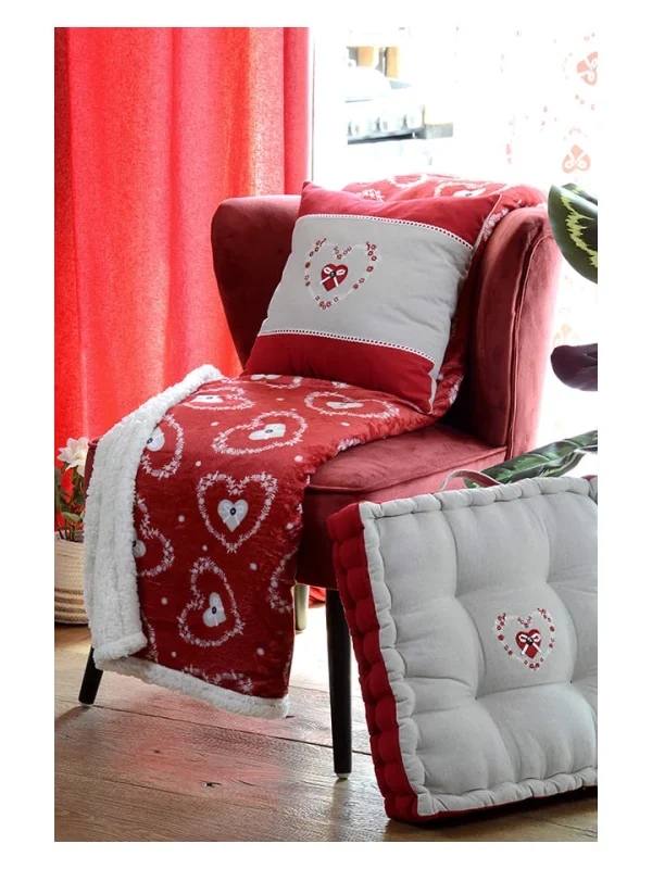 STOF France Plaid “Pauline” In Rot – (L)160 X (B)130 Cm 4