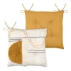 STOF France Sitzkissen “Lenny” In Gelb/ Creme – (L)38 X (B)38 Cm 17
