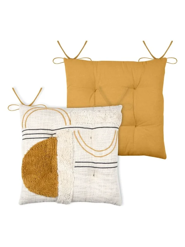 STOF France Sitzkissen “Lenny” In Gelb/ Creme – (L)38 X (B)38 Cm 1