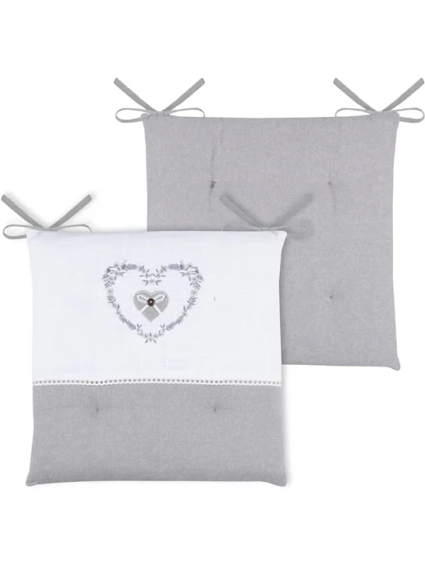 STOF France Sitzkissen “Pauline” In Grau/ Weiß – (L)38 X (B)38 Cm 3