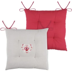 STOF France Sitzkissen “Pauline” In Rot/ Grau – (L)40 X (B)40 Cm 7