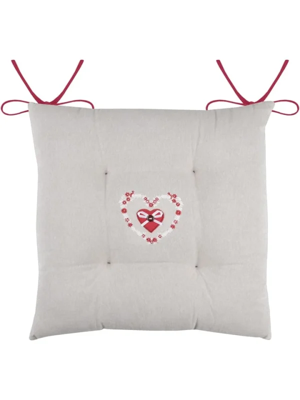 STOF France Sitzkissen “Pauline” In Rot/ Grau – (L)40 X (B)40 Cm 4