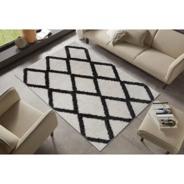 Teppich Boss Hochflor Teppich Lonero Creme/schwarz 5