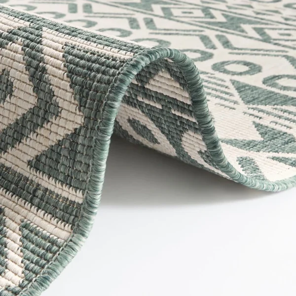 Teppich Boss In- & Outdoor Wendeteppich Aztec Grün/creme 3