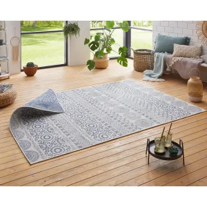 Teppich Boss In- & Outdoor Wendeteppich Ornato Blau/creme 10