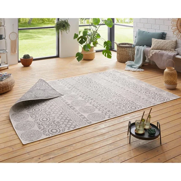 Teppich Boss In- & Outdoor Wendeteppich Ornato Grau/creme 3