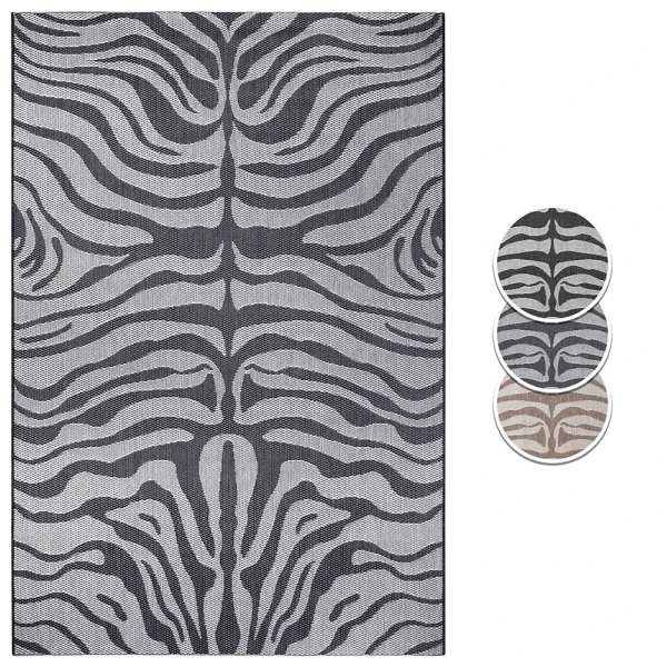 Teppich Boss In- Und Outdoor Teppich Zebra Grau/hellgrau 1