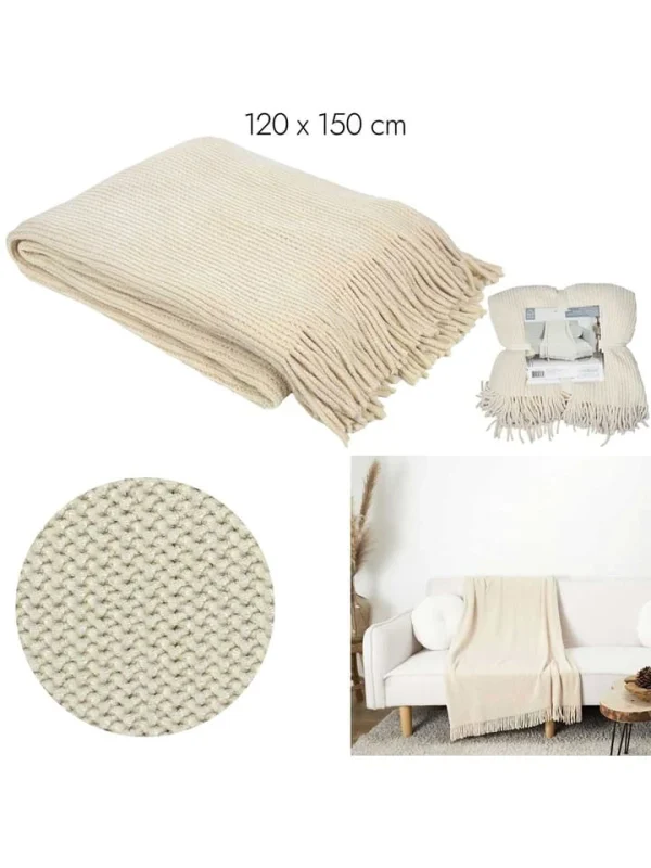 The Home Deco Factory Plaid In Beige – (L)150 X (B)120 Cm 6