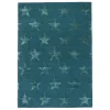 THEKO Natur Luxus Designer Teppich Viva Silk Sterne Petrol In Petrol 16