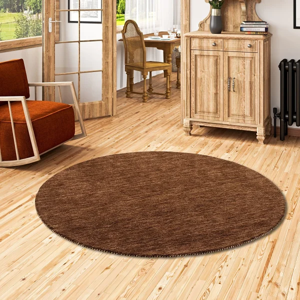 THEKO Natur Teppich Indo Gabbeh Ella Rund In Braun 6