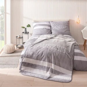 TRAUMHELDEN Decke / Fleecedecke “Auszeit / Streifen” In Grau 9