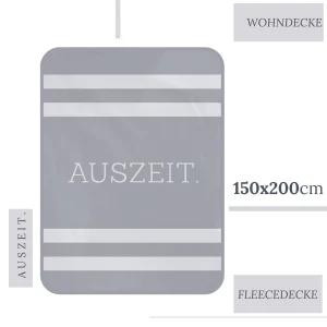 TRAUMHELDEN Decke / Fleecedecke “Auszeit / Streifen” In Grau 11