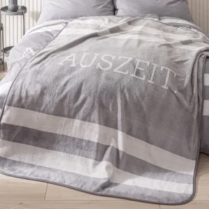 TRAUMHELDEN Decke / Fleecedecke “Auszeit / Streifen” In Grau 15
