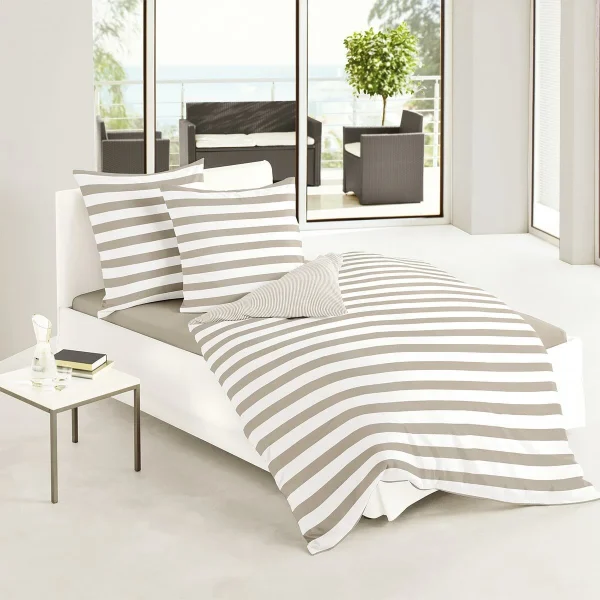 Traumschlaf Bettwäsche Albklassik Stripe In Taupe 3