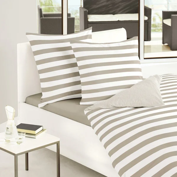 Traumschlaf Bettwäsche Albklassik Stripe In Taupe 4