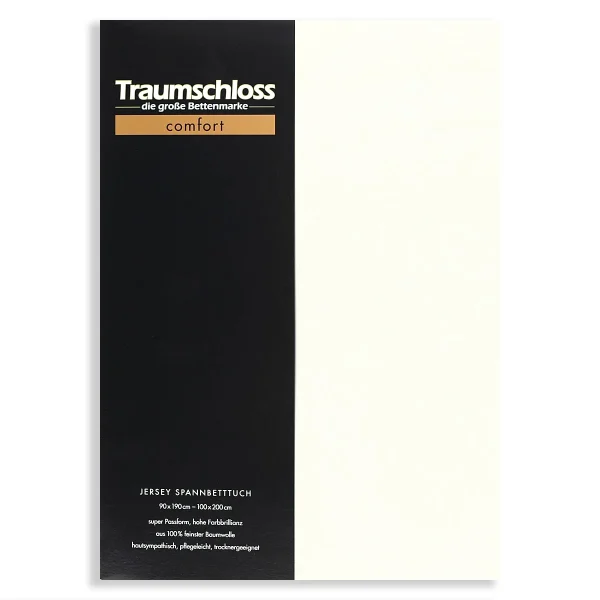 Traumschloss Comfort Jersey Spannbettlaken In Schnee 1