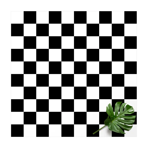 WallArt Vinyl-Teppich – Geometrisches Muster Schachbrett Schwarz Weiß In Schwarz-Weiß 1