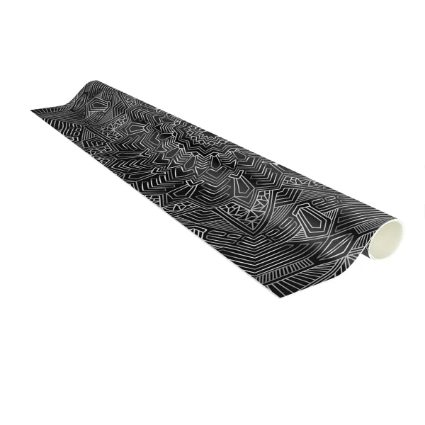 WallArt Vinyl-Teppich – Mandala Stern Muster Silber Schwarz In Silber 7