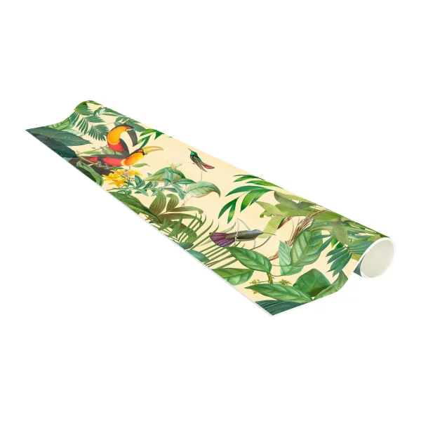 WallArt Vinyl-Teppich – Vintage Collage – Tukan Im Dschungel In Türkis 7
