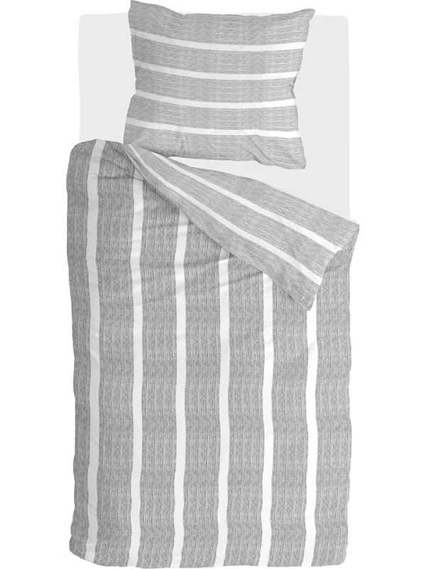 Walra Renforcé-Bettwäsche-Set “Stripe Along” In Grau 1