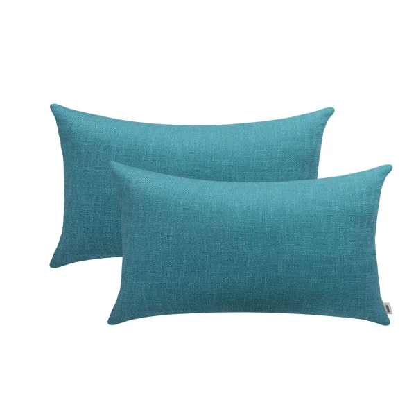 Yalion 2er Set-Kissenhüllen Kissenbezug Jacquard-Schneewolltuch In Seeblau 4